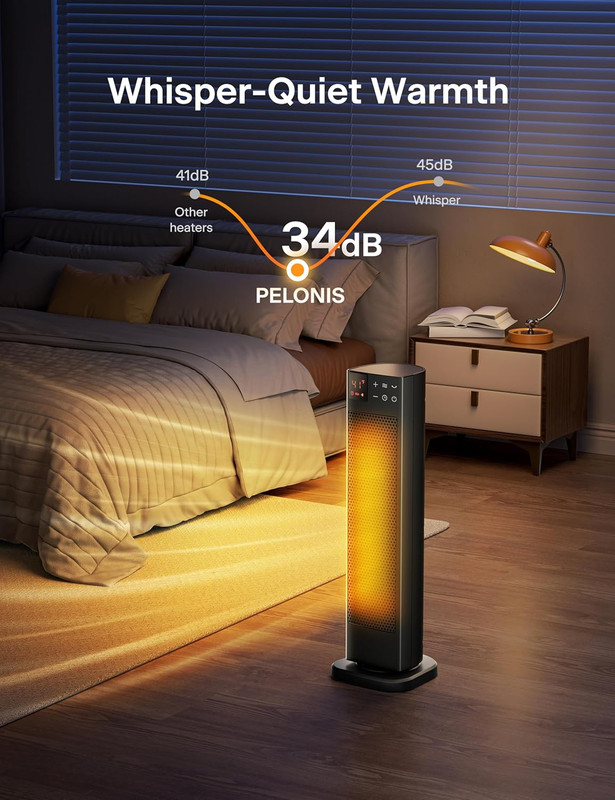 Oscillating Ceramic Tower Indoor Space Heater for Home with Oscillation, Program gallery
