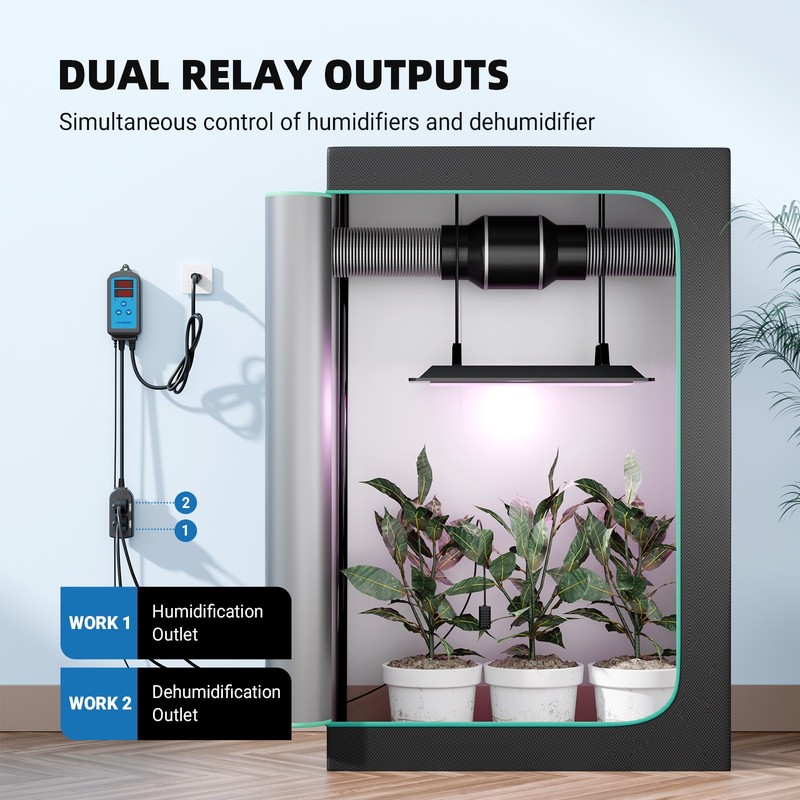 INKBIRD Humidity Controller Pre-Wired Digital Humidifier Dehumidifier Mushroom gallery