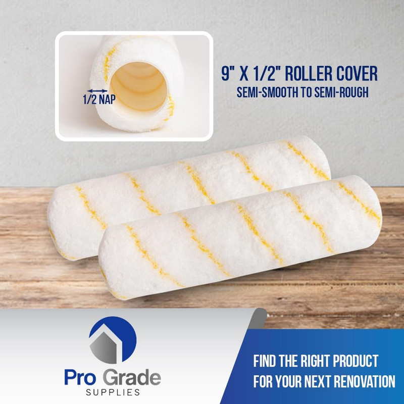 Pro Grade - Paint Roller Covers - 1/2 X 9 Inch Microfiber 5 Pack gallery