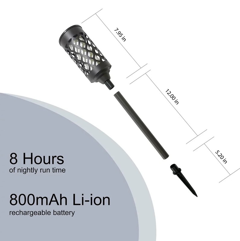 Members Mark 20 lumen Solar Torch Light Die-cast Aluminum and Glass 2 Pack gallery