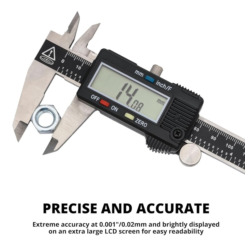 NEIKO 01407A Electronic Digital Caliper Measuring Tool, 0 - 6 Inches Stainless S gallery