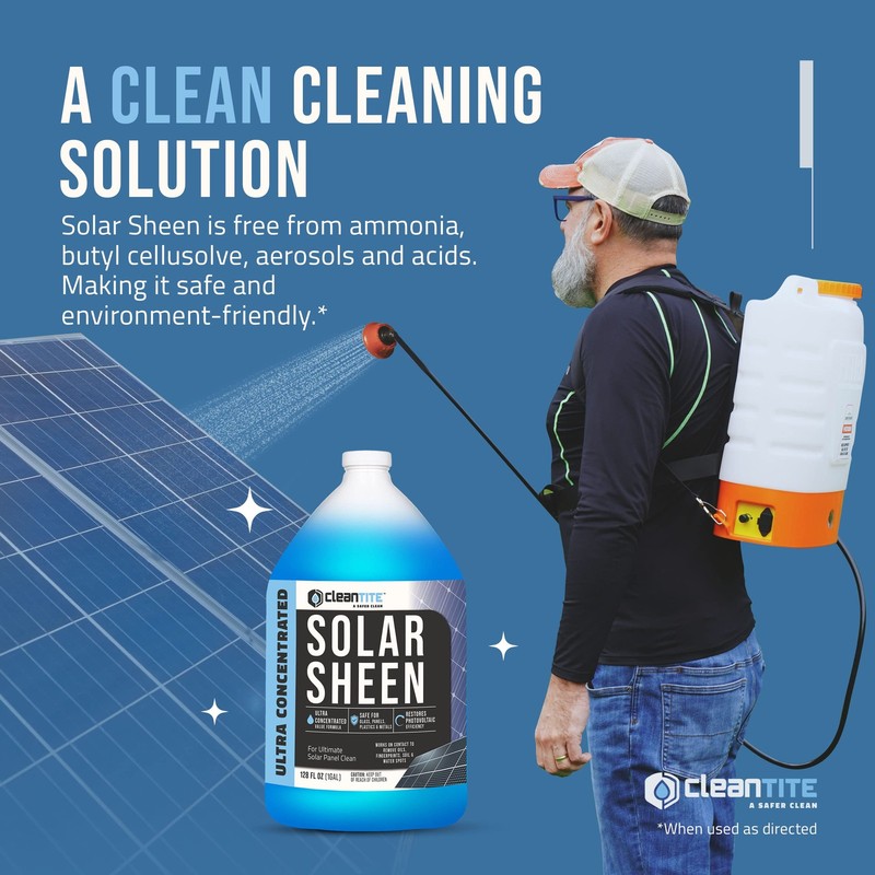 CLEANTITE Solar Panel Cleaner 1 Gallon (Makes 512 G) - 128 Fl Oz (Pack of 1) gallery