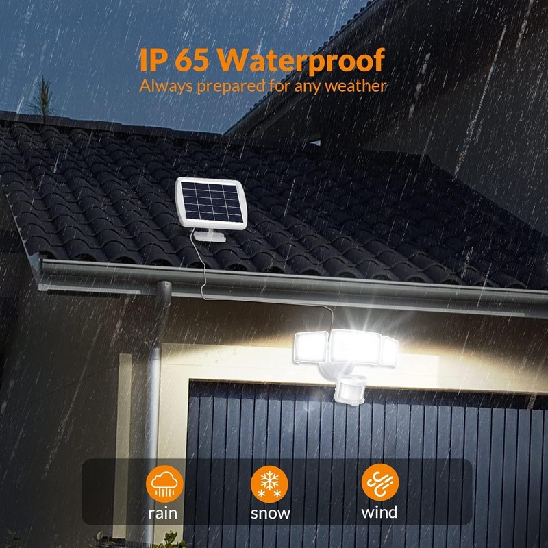 1600LM LED Solar Security Lights Motion Outdoor, Motion Sensor Light, 5500K W... gallery