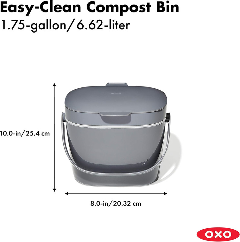 OXO Good Grips EASY-CLEAN COMPOST BIN - CHARCOAL - 1.75 GAL/6.62 L gallery