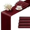 4Pcs Satin Maroon Table Runner - 12 x 108 Inch Long Size, Party Table Runner ... gallery