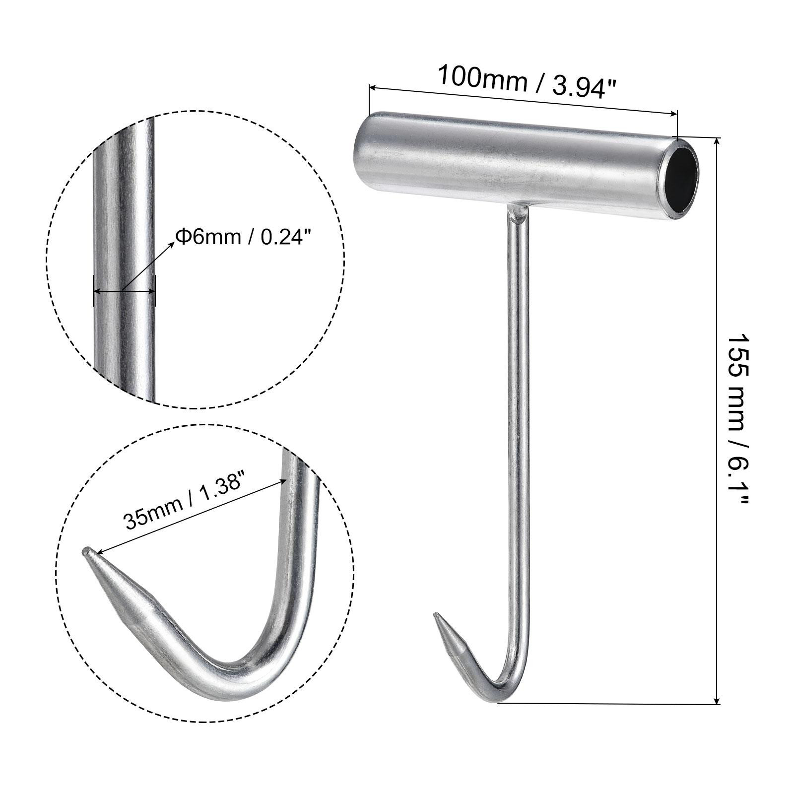 6" T-Handle Meat Boning Hook, Iron T Hooks for Butcher Shop 2Pcs gallery