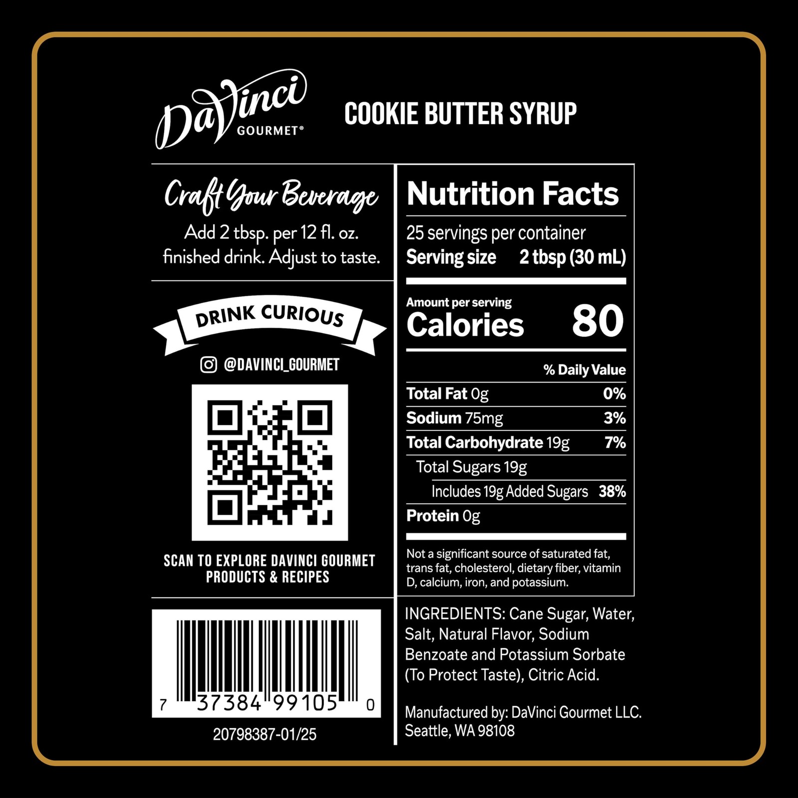 Cookie Butter Syrup 25.4oz - Sweet Flavoring for Coffee, Desserts, Drinks gallery