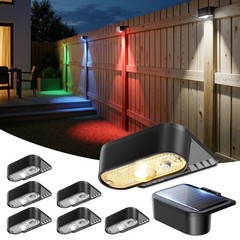 Solar Deck Lights Outdoor 8 Pack, Solar Fence Lights Waterproof IP44, 9 Fixed…