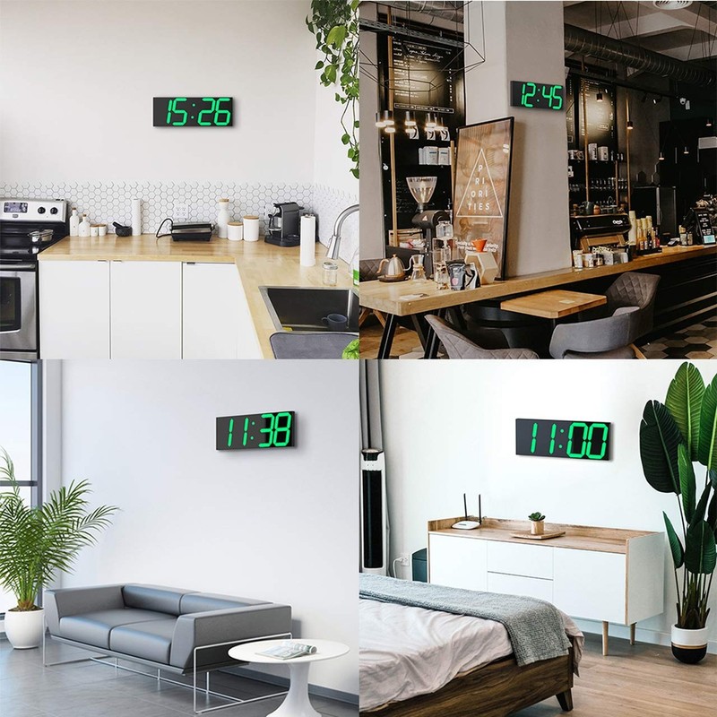 Digital LED Wall Clock, Oversize Wall Clock with 6” Numbers, Remote Control C... gallery