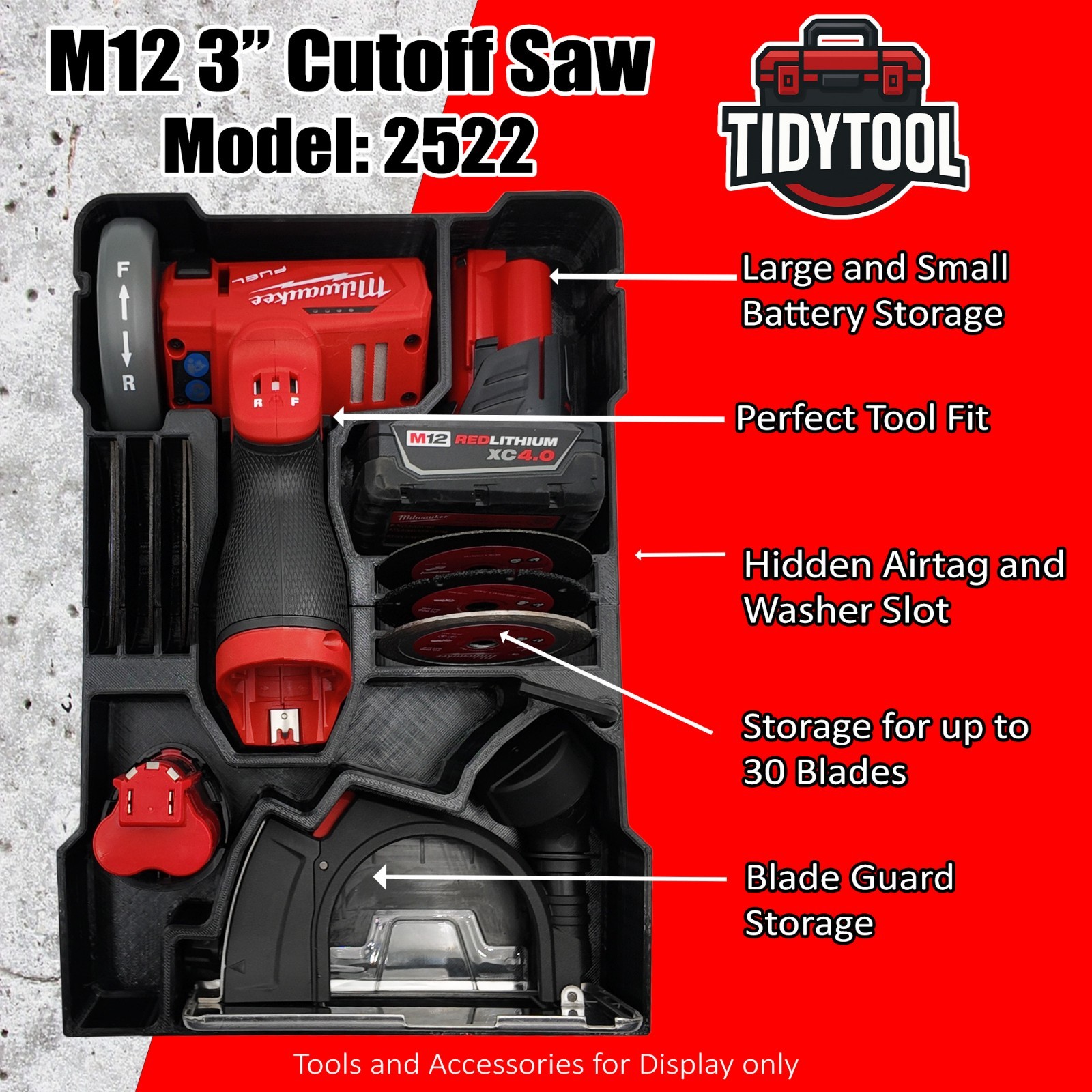Milwaukee M12 Fuel 2522 Cut Off Tool Packout Insert for 48-22-8435 (Insert Only) gallery