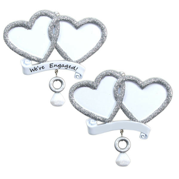We're Engaged! Couple Engagement Personalized Christmas Tree Ornament gallery