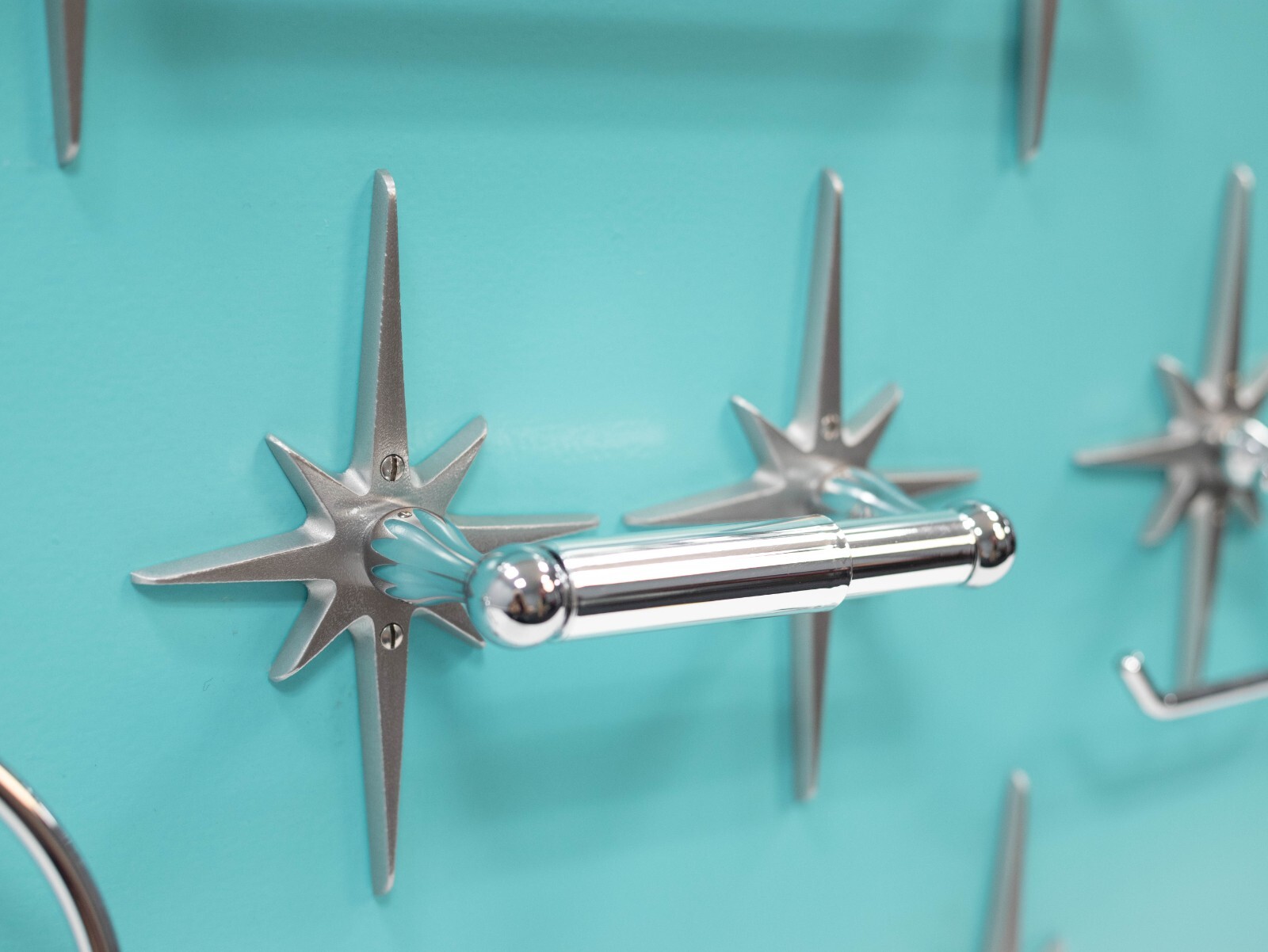 Atomic Starburst Toilet Paper Holder Midcentury Modern MCM Vintage Style gallery