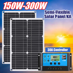 300W Solar Panel Kit With 30A Controller charger for outdoor Complete 12V USB