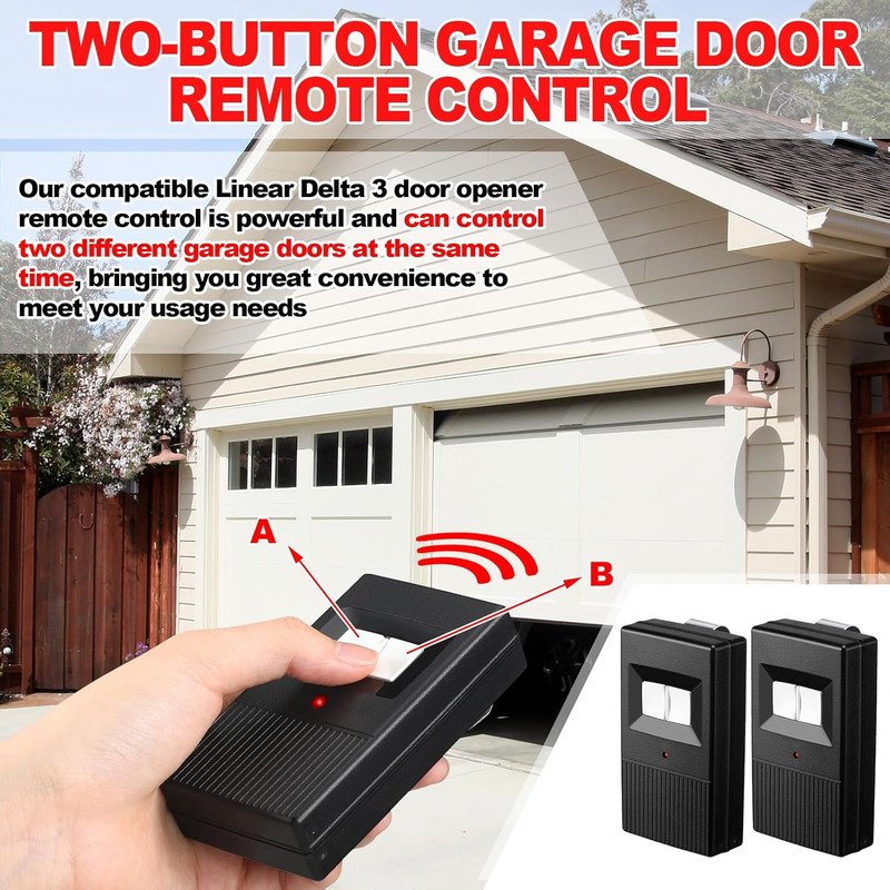 2 Pcs 8 Dip Switch Garage Door Remote Two Button Garage Remote Compatible with L gallery