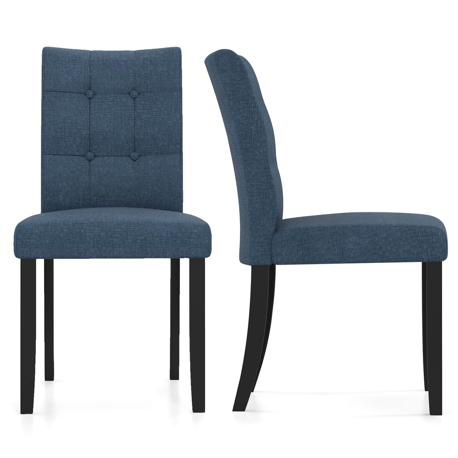 2PCS Tufted Dining Chairs Upholstered Kitchen Armless Side Chairs w/Padded Seat gallery