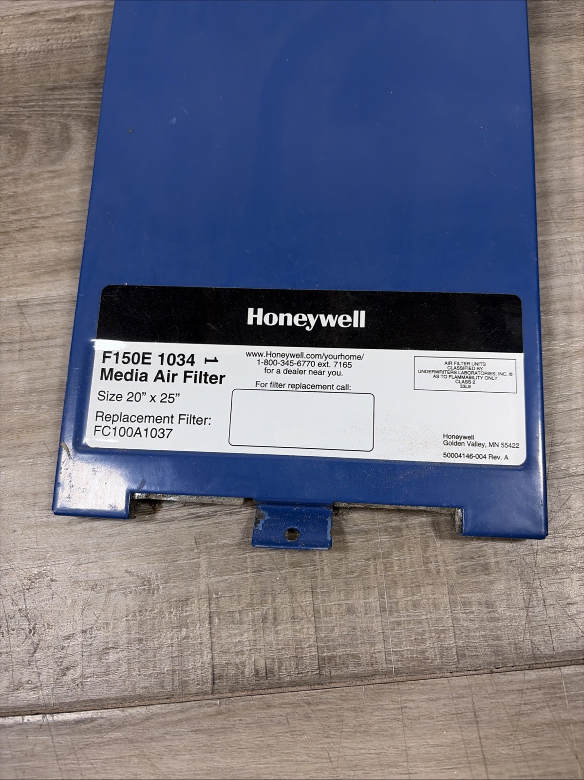 Access door Honeywell F150E 2002 electronic air cleaner  6 3/8" x 21.5" Blue gallery