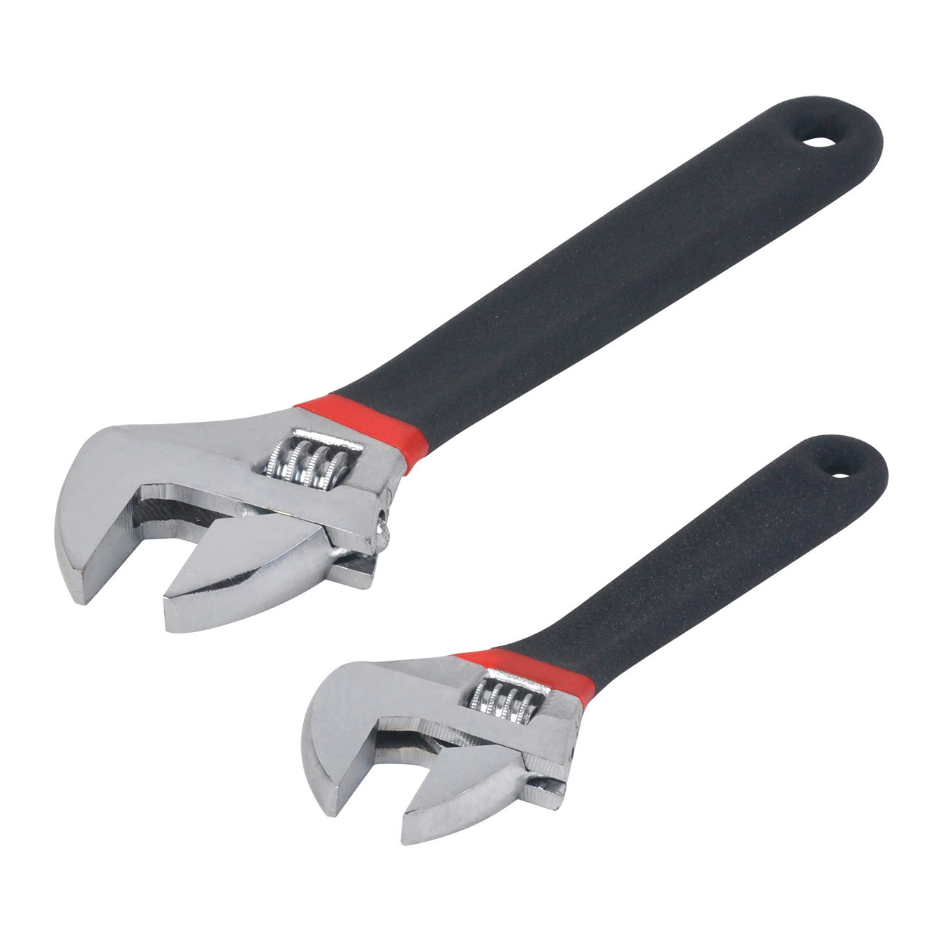 2pc 6" & 8" Inch Adjustable Wrench Shifting Spanner, Steel w/ Cushion Handle NEW gallery