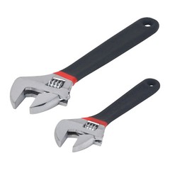 2pc 6″ & 8″ Inch Adjustable Wrench Shifting Spanner, Steel w/ Cushion Handle NEW
