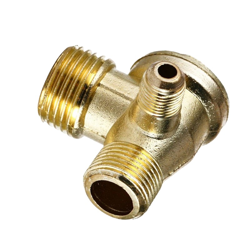 Central Pneumatic Air Compressor Check Valve 3-Port Brass 20mm/16mm/10mm-PartsJx gallery