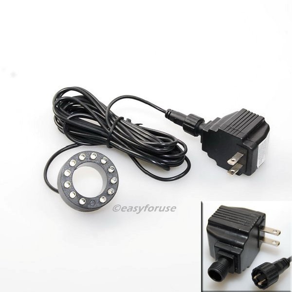 Underwater 12-LED Light Ring Fountain Fish Pond Water Garden with Transformer gallery