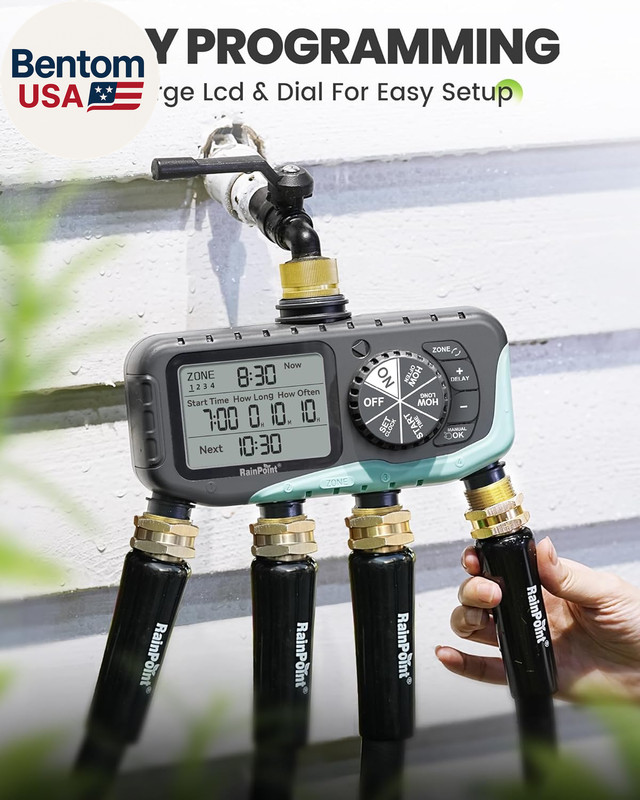 Sprinkler Timer 4 Zone, Water Timer for Programmable, for Soaker Hose with Rain gallery