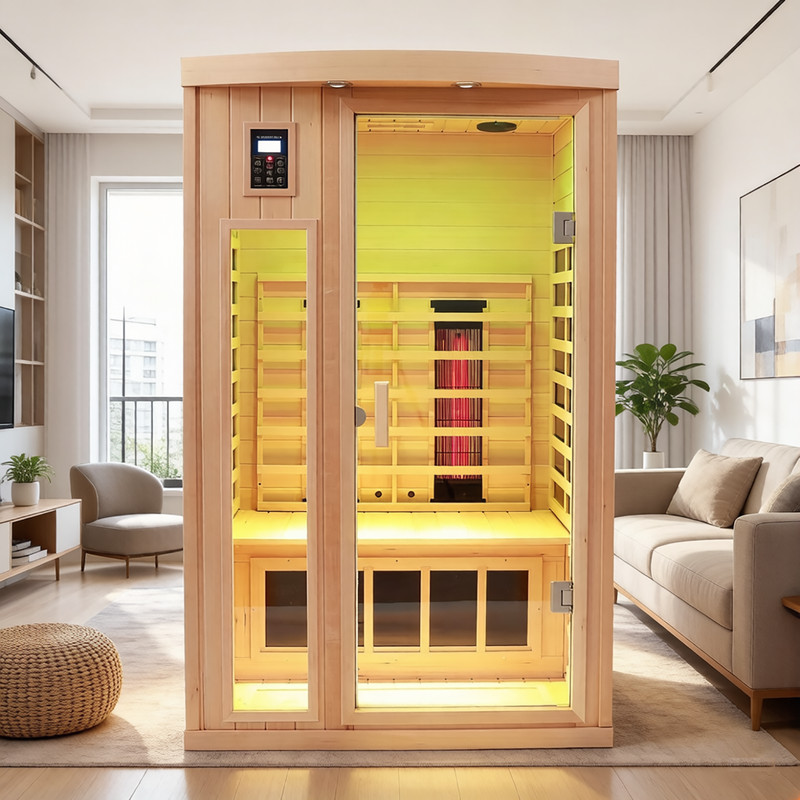 Far Infrared Sauna plus Ceramic Heating Tube Max 149F Hemlock for 2Person 1760W gallery