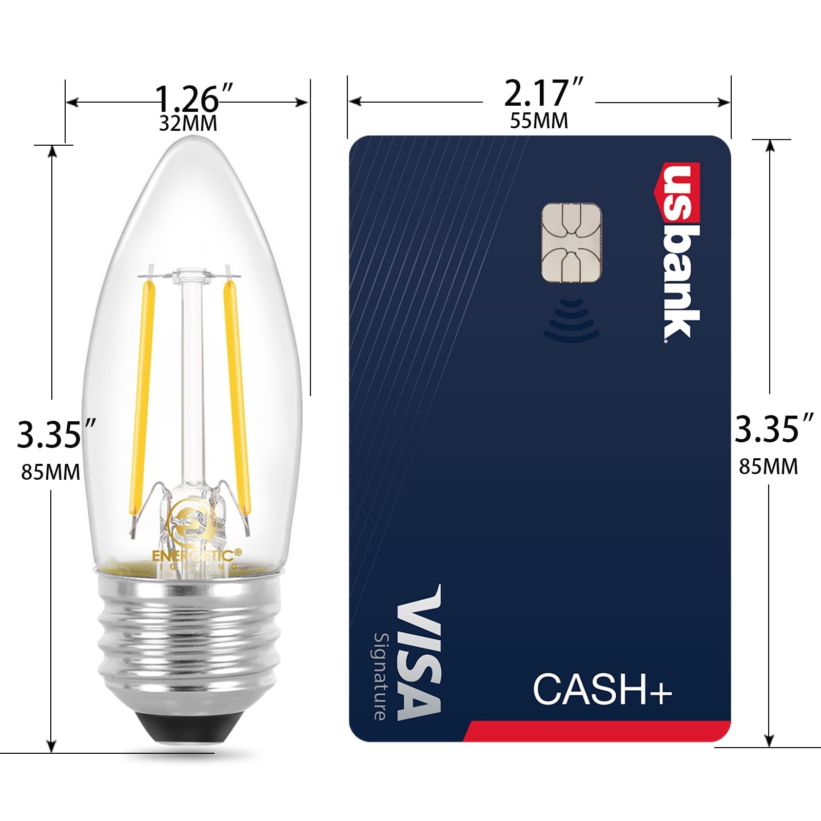 Energetic B10 B11 LED Filament Bulb E26 Candelabra Base 4000K Cool White 6 Pk gallery