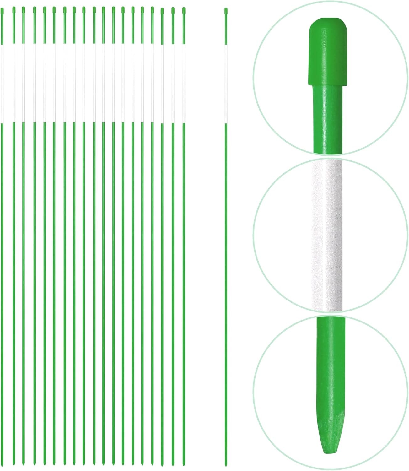 Anley 20 Pack 48" Reflective Driveway Markers, Snow Stakes Safety Markers Green gallery