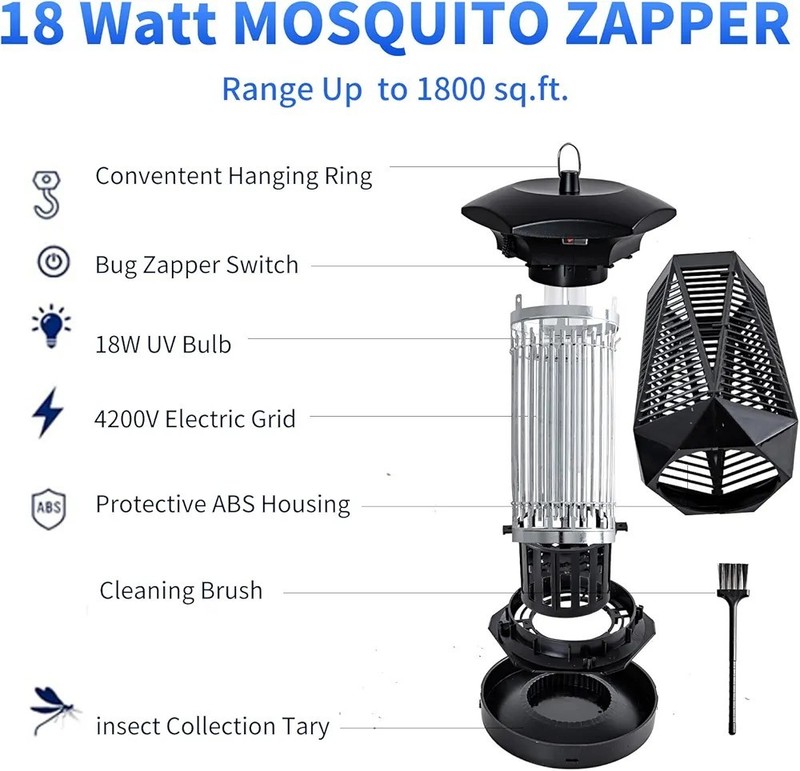 NO BUZZ BUG ZAPPER AREA COVERAGE 1500SQ FT, POWER CORD LENGTH 48 INCHES gallery