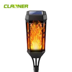 Solar Flame Lights 12LED Flickering Outdoor Garden Pathway Landscape Torch Lamp