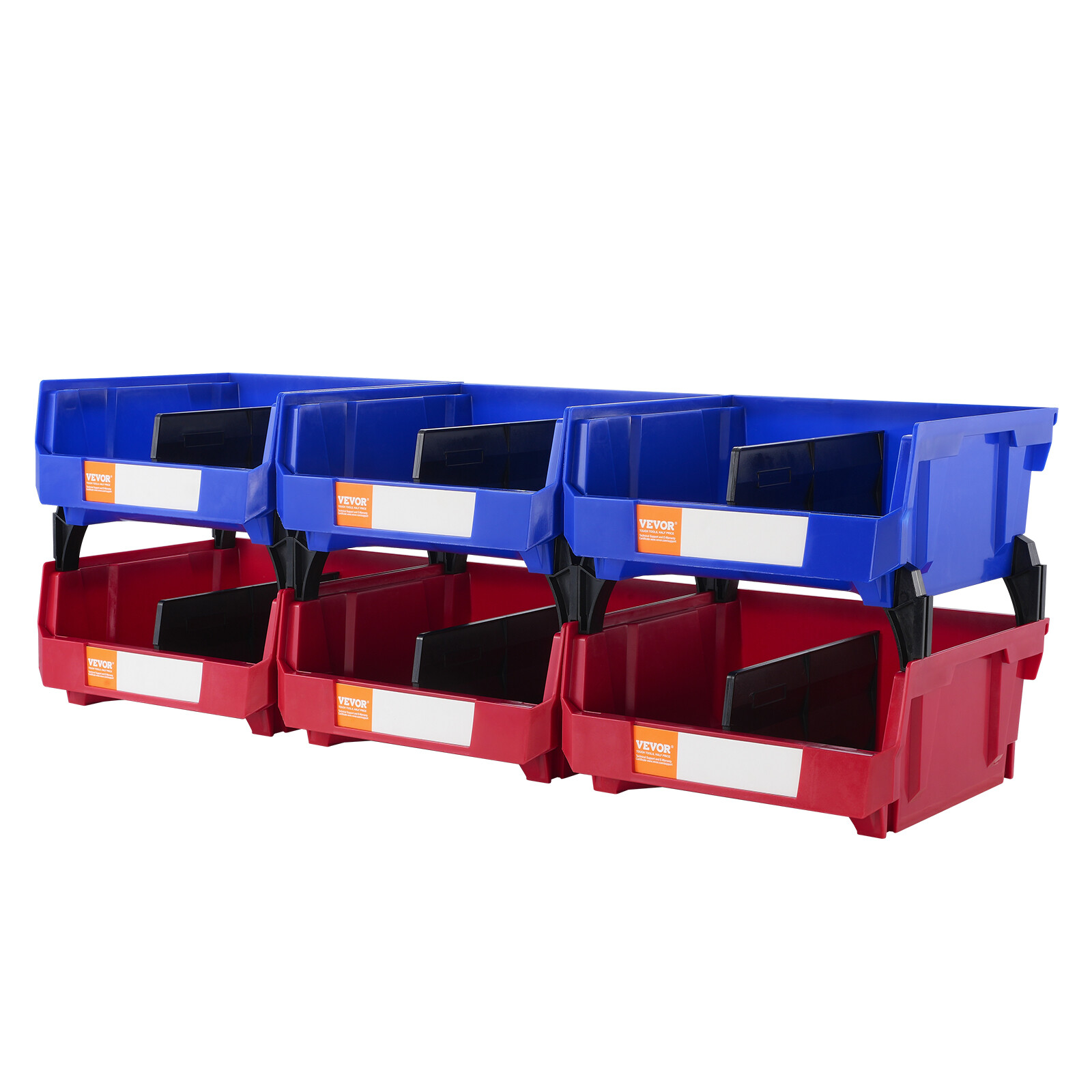 VEVOR 6 Bin Organizer Garage Storage Wall Mounted Plastic Storage Bins Part Rack gallery