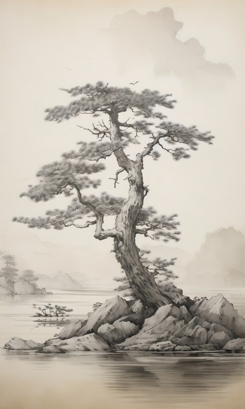 12"x18" Custom Canvas Wall Scroll Japenese Landscape Solid Wood ws6 gallery