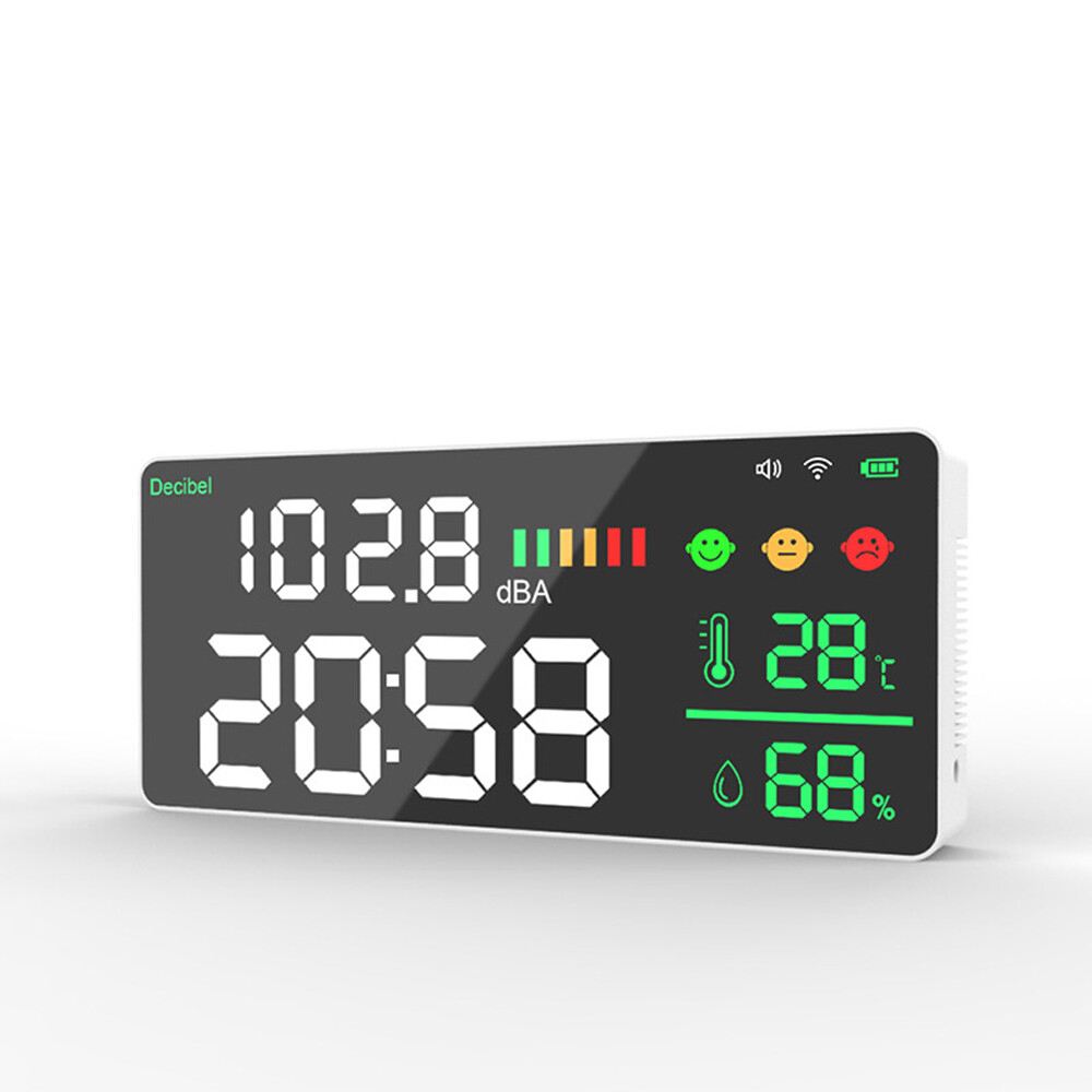 4in1 11inch LED Color Display Temperature Humidity Decibel Test Alarm Clock P3E0 gallery