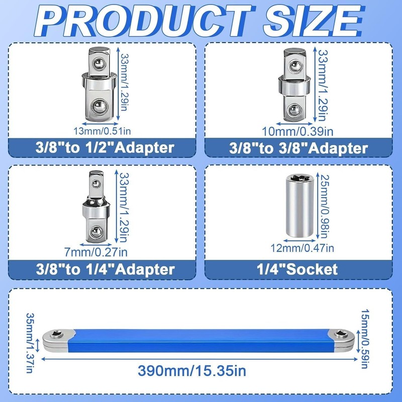 Upgraded Impact Ready Offset Extension Wrench, Tight Reach Extension Wrench Set gallery