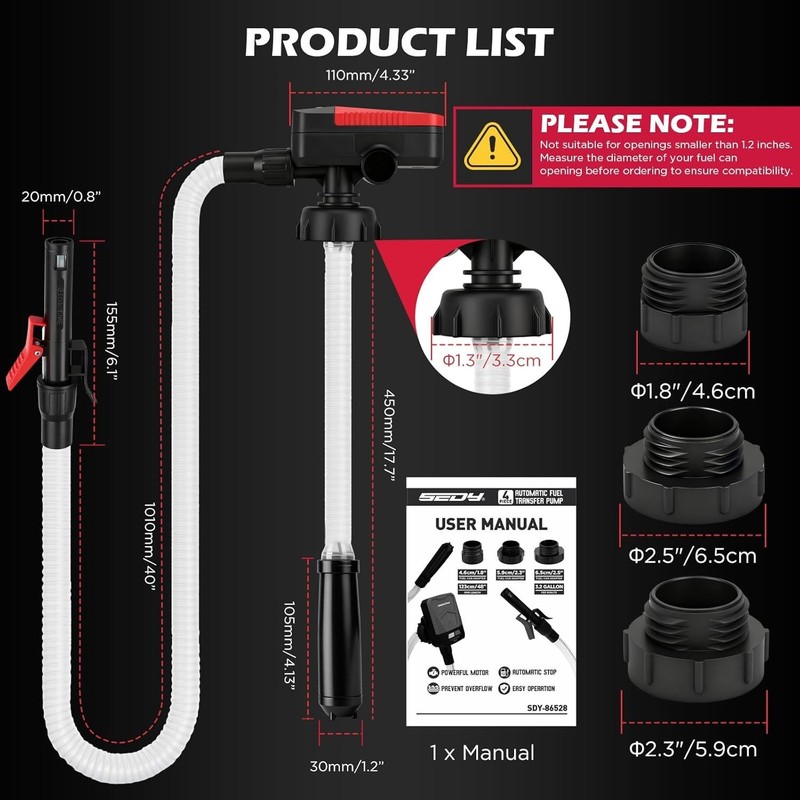 Automatic Fuel Transfer Pump with Auto-Stop Sensor3.2 GPM, Battery Operated G... gallery