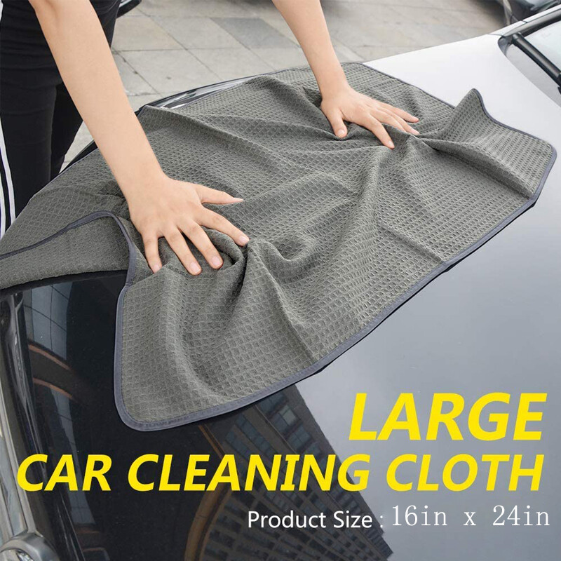 CarCarez Microfiber Waffle Weave Towel Large size 16" x 24" ,380 GSM ,Gray gallery