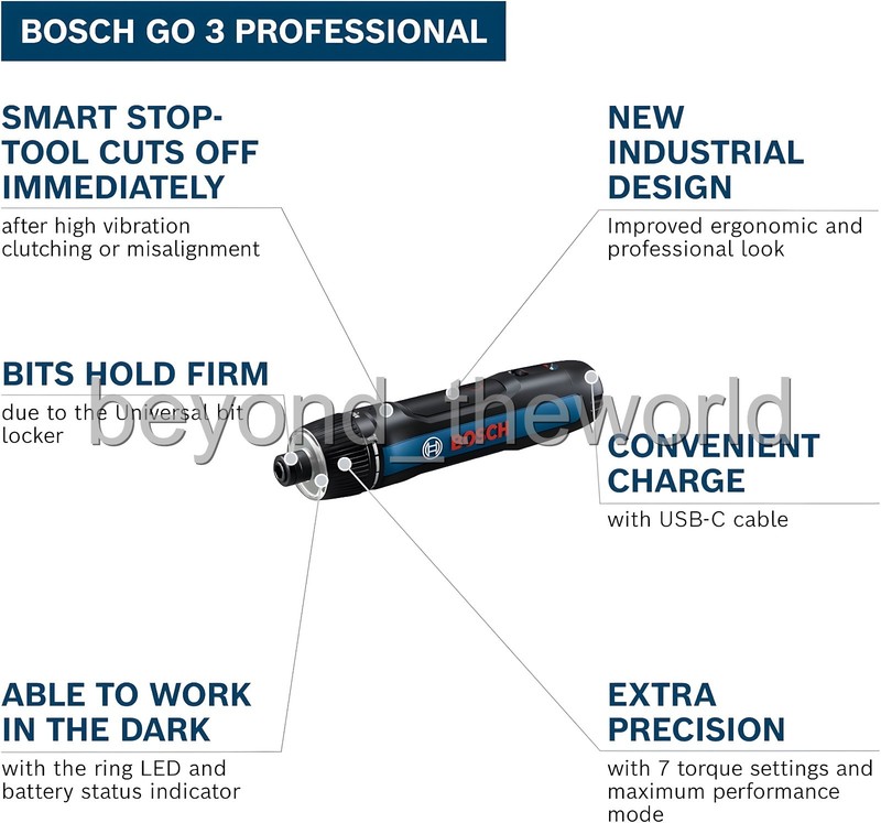 Bosch GO3 3rd Generation Cordless Screwdriver 3.6V 2.0Ah Built-in gallery