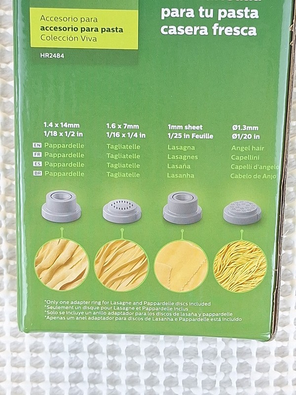 Philips Pasta Maker Accessory Kit 4 in 1 Shaping Discs Pappardelle Tagliatelle gallery
