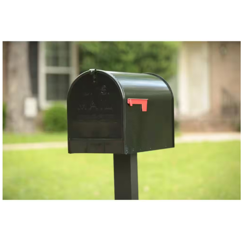 Stanley Black, Extra Large, Steel, Post Mount Mailbox gallery