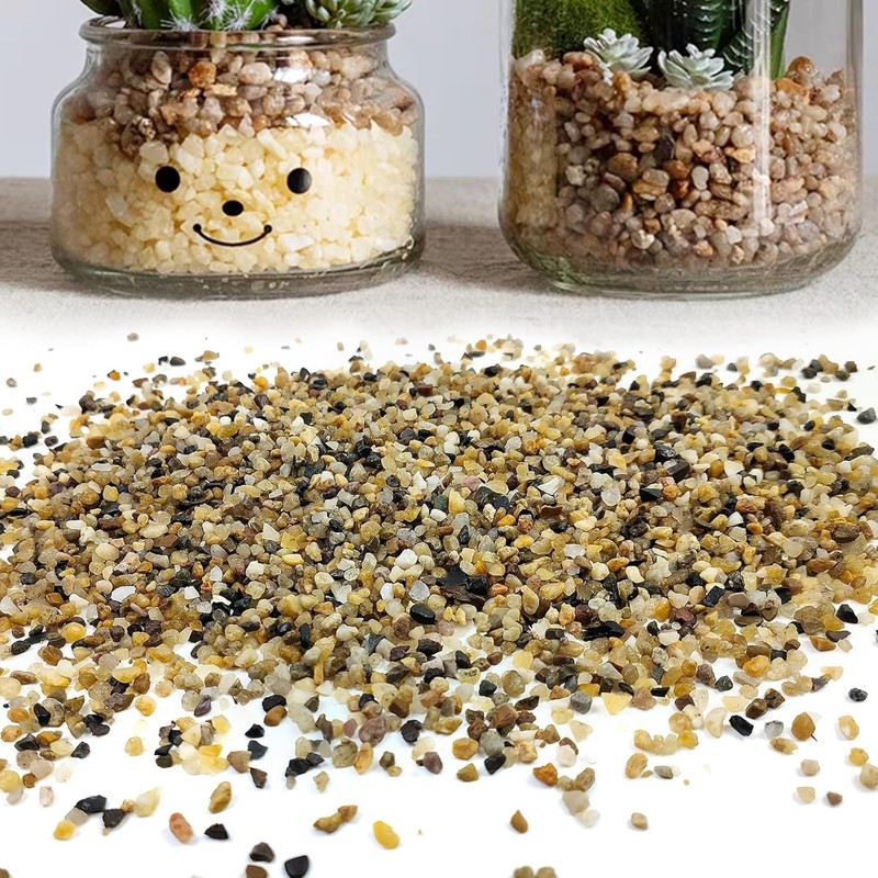 Multi-Colored Quartz Sand - 20LB Irregular Shape Pebbles for Plant & Tank Decor- gallery