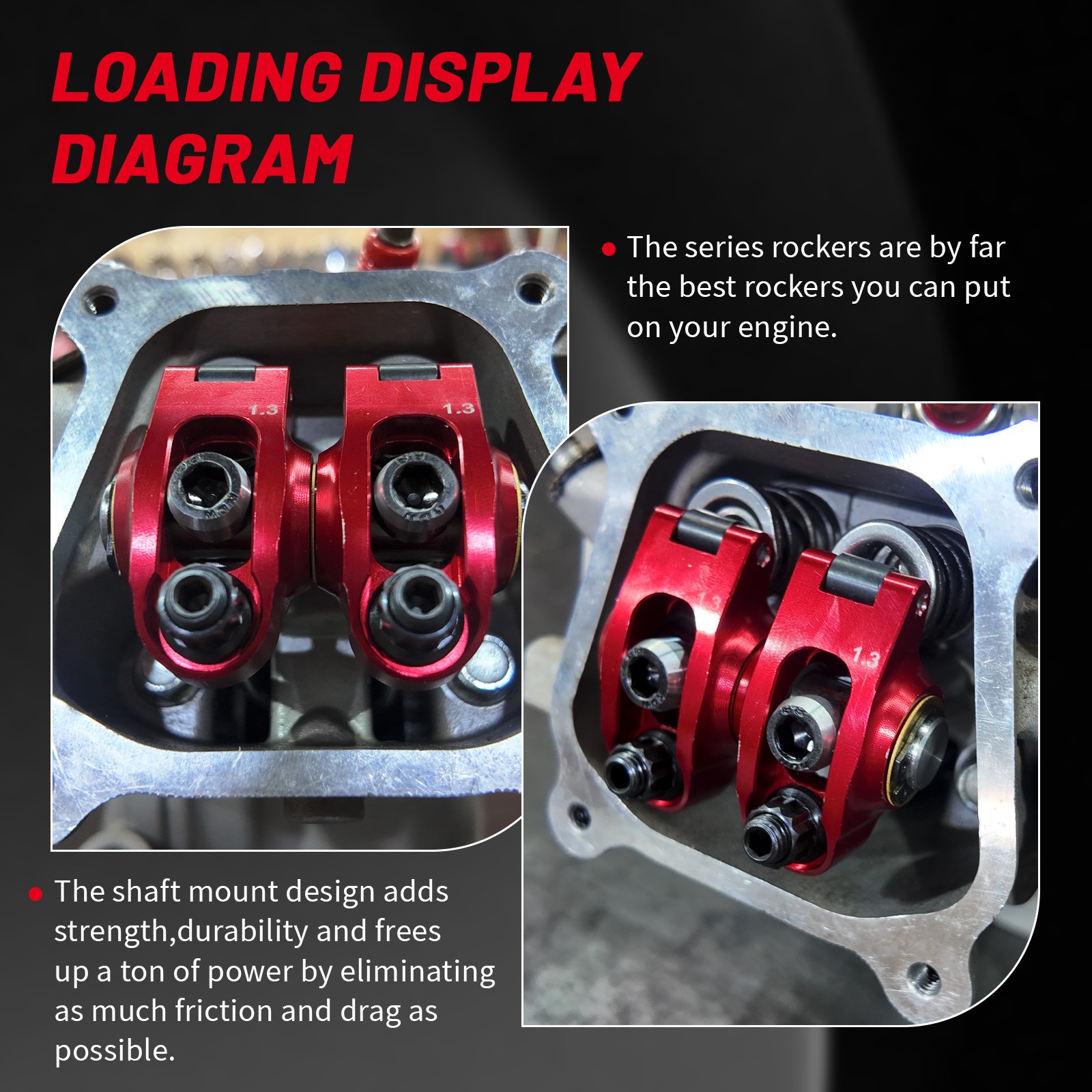 Ultra Red Light 1.3 Ratio Roller Rockers For Predator 212cc 224cc Non-Hemi gallery