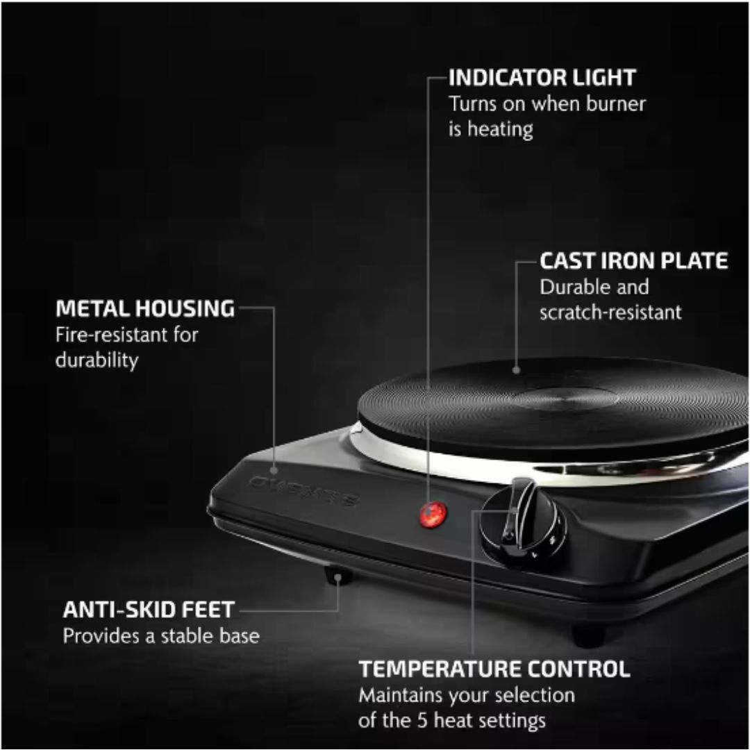 Hot Plate Electric Single Burner Infrared Anti-Slip Heavy Duty Kitchen Cooking gallery