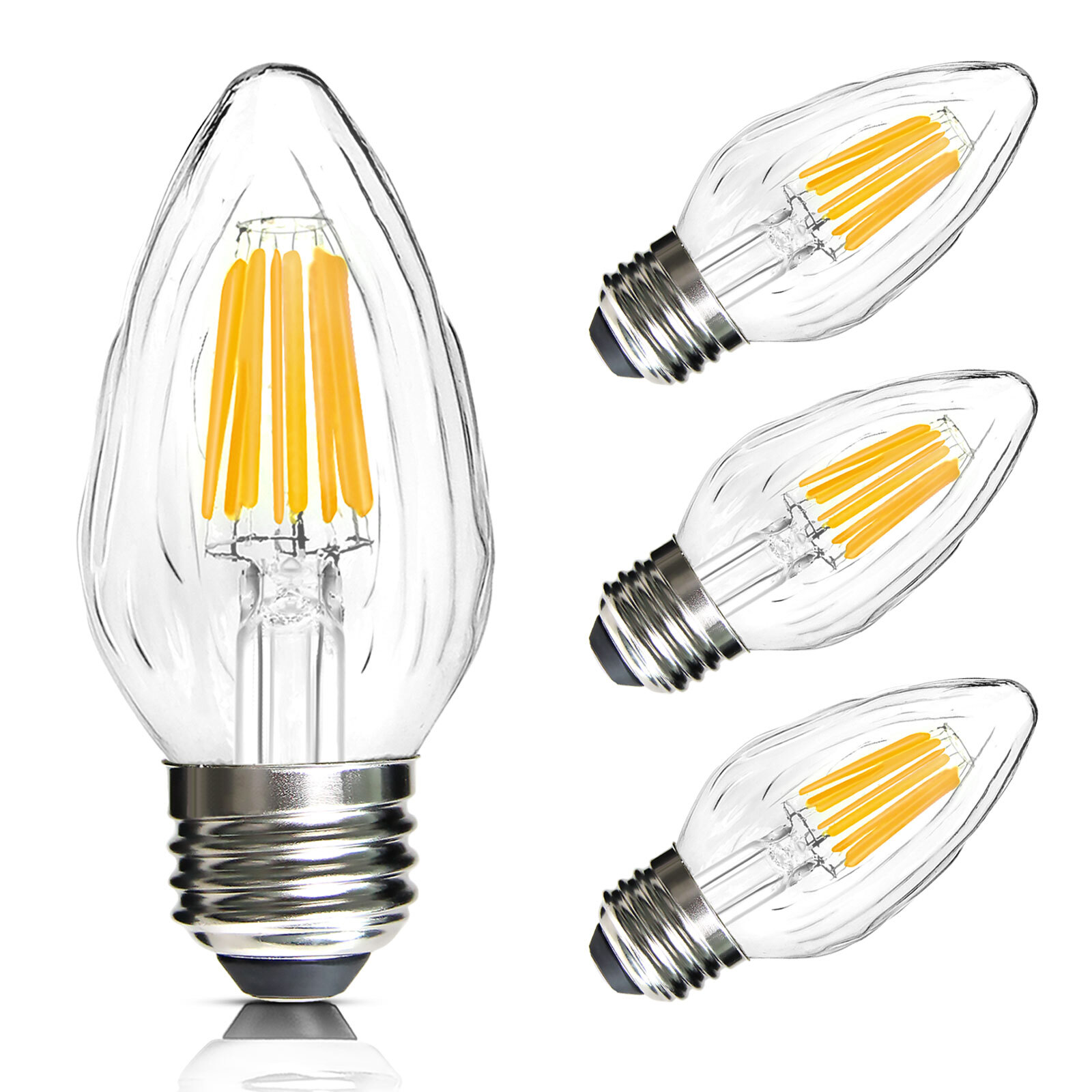 E26 LED Bulb F15 Flame Wrinkle Retro Dimmable Warm White Candelabra Candle Light gallery