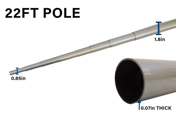 22ft Locking Telescoping Fiberglass Pole Tail Gate RV Flag Pole gallery