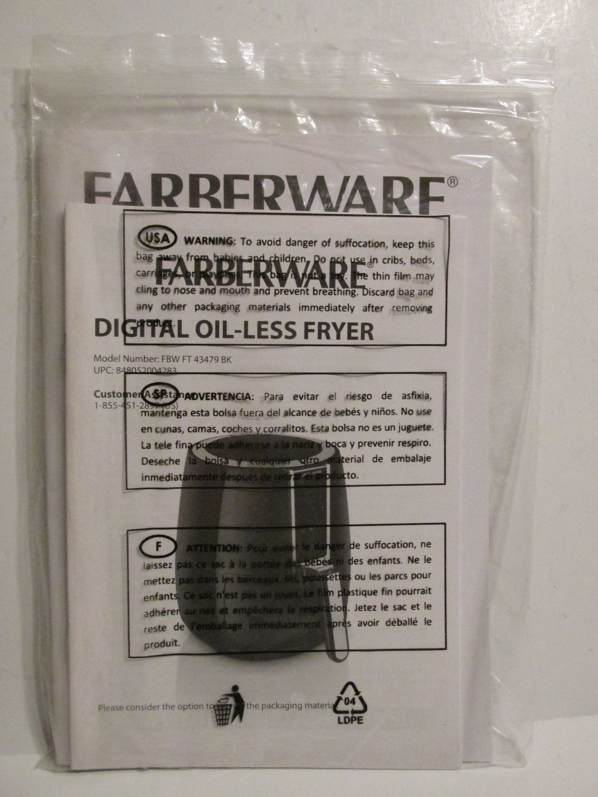 FARBERWARE MODEL FBW FT 42479 BK DIGITAL OIL LESS AIR FRYER INSTRUCTION MANUAL gallery