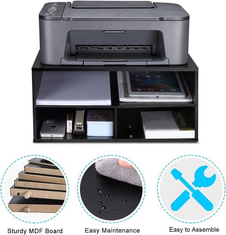 Printer Stand for Desk - 2 Tier Desktop Printer Stand with Paper Storage, Pri... gallery