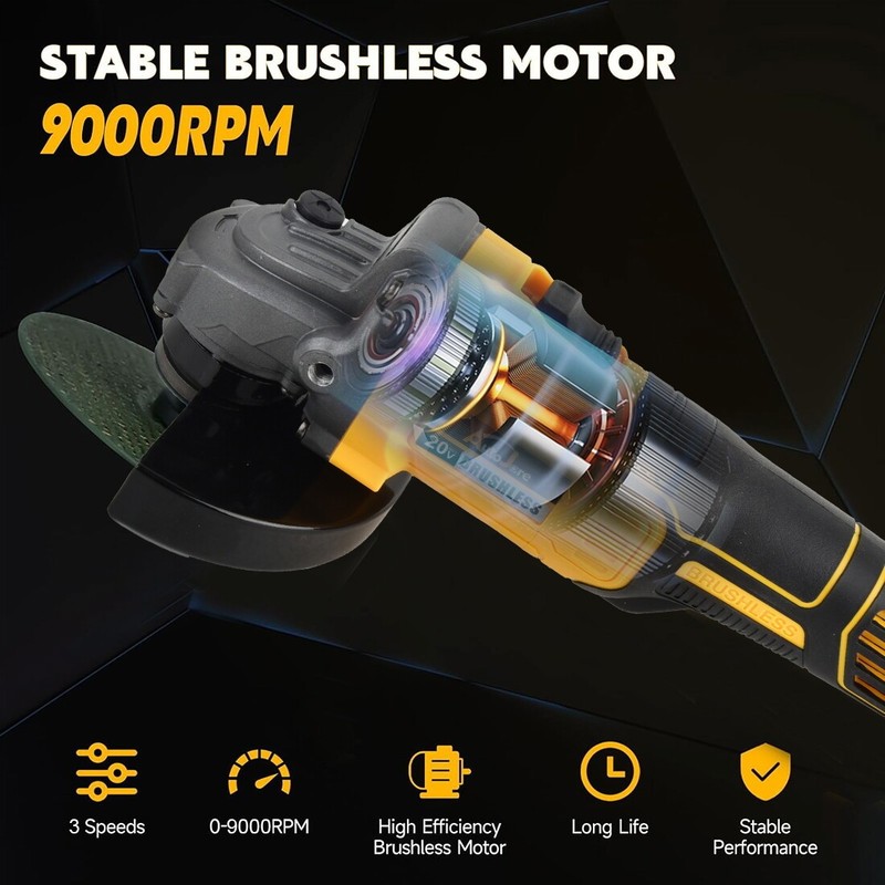 Cordless Angle Grinder Compatible Dewalt 20V MAX Battery 4-1/2" to 5" Brushless gallery