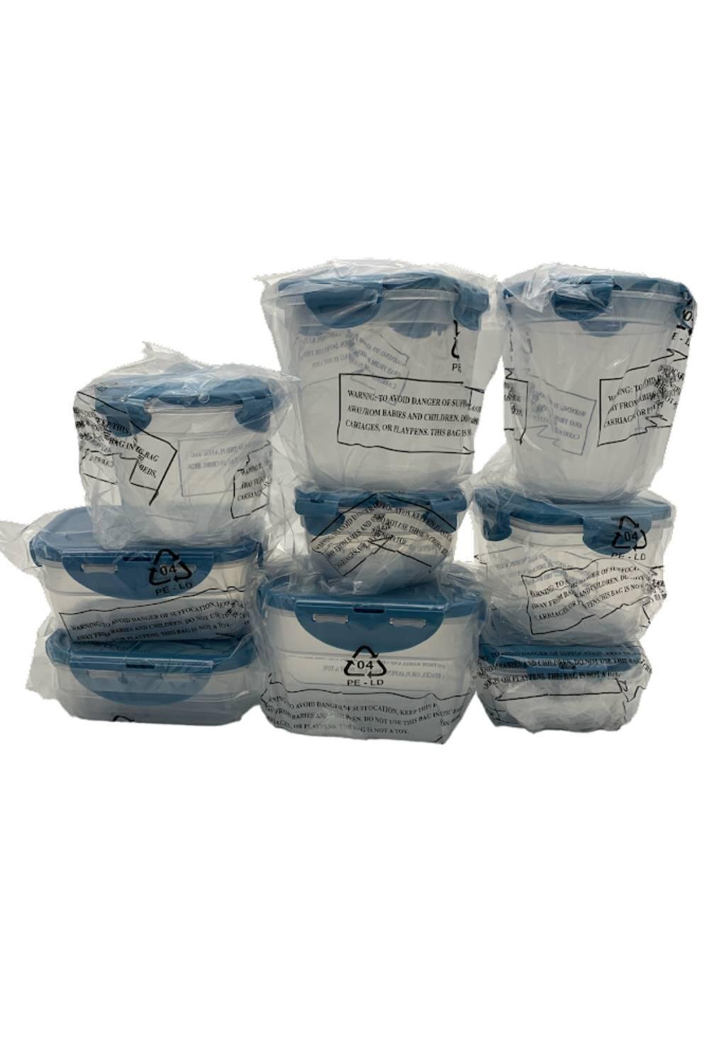 LocknLock 9-Piece Nestable Mini Storage Set Multi-Shape Cool Blue gallery