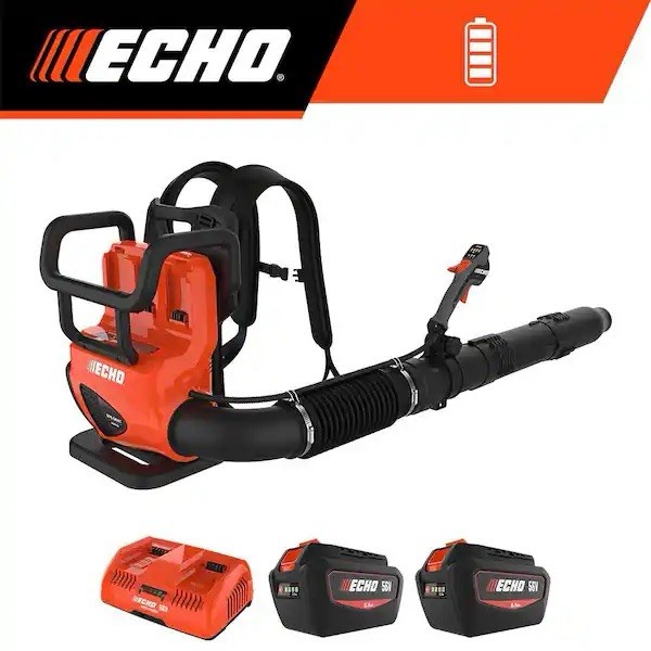 Echo 795 Cfm 56V Battery-Powered Backpack Blower 2 Batteries And dual Charger gallery