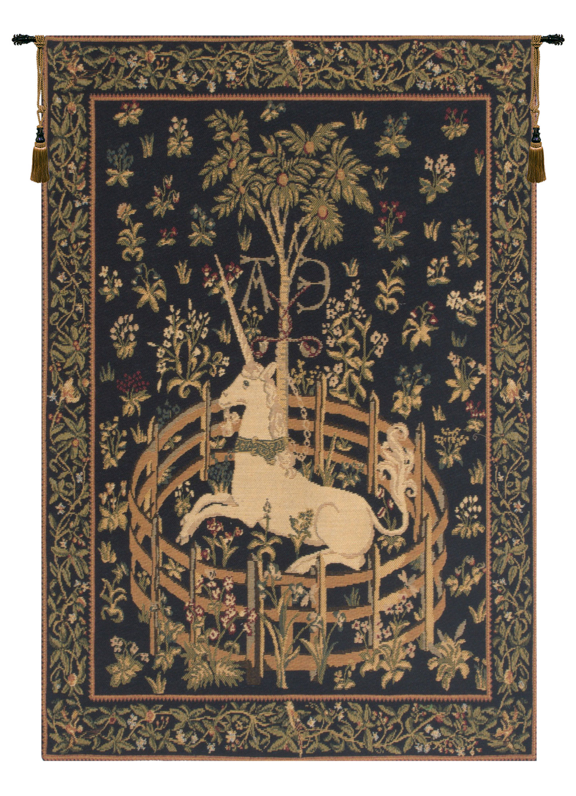 Unicorn in Captivity Rendition Belgian Bohemian Tapestry Wall Hanging gallery